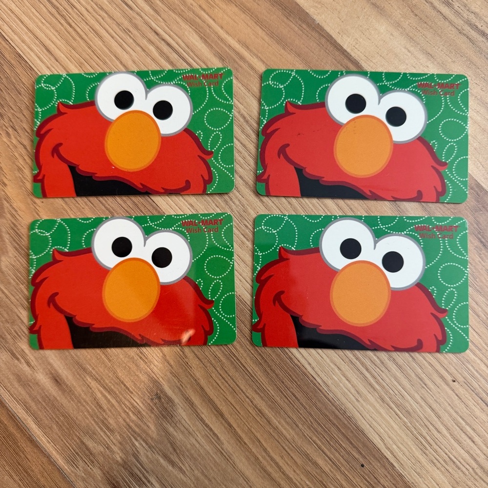 Lot of 4 Walmart Sesame Street Elmo ( 2007 )Gift Cards ($0)~No Value~Collectible